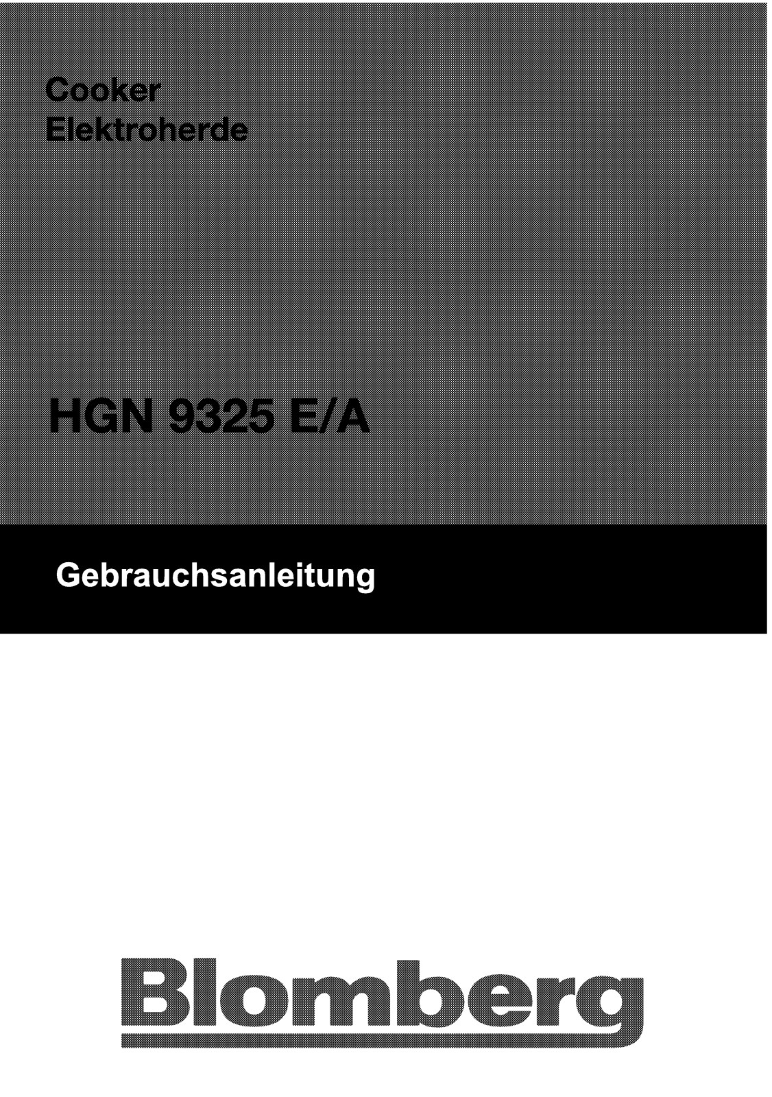 Blomberg HGN9325E, HGN9325A User manual