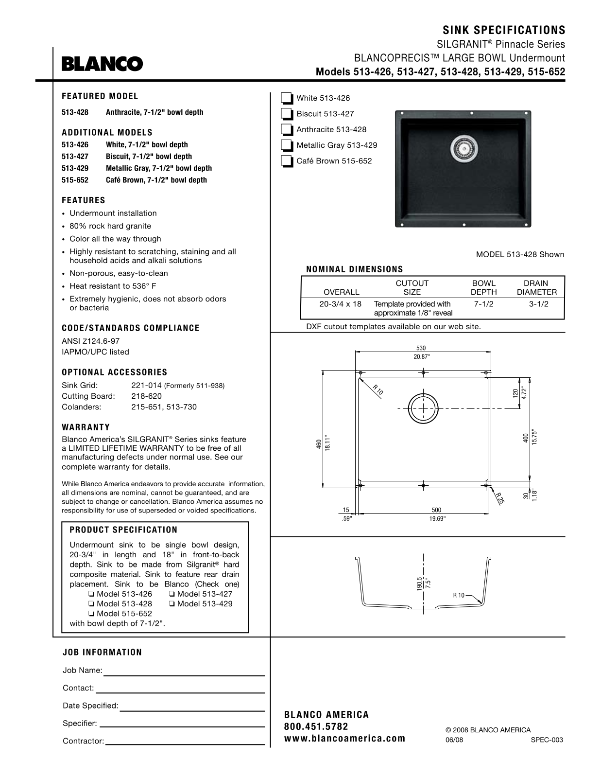 Blanco 515-652 User Manual