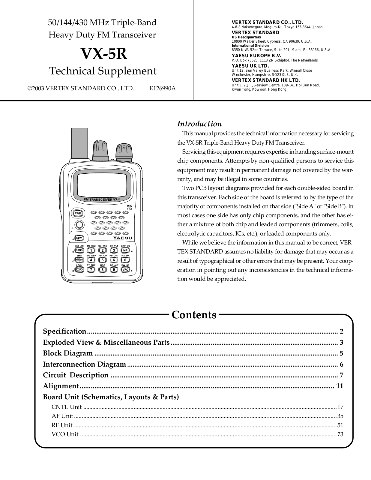Yaesu VX-5R Service Manual