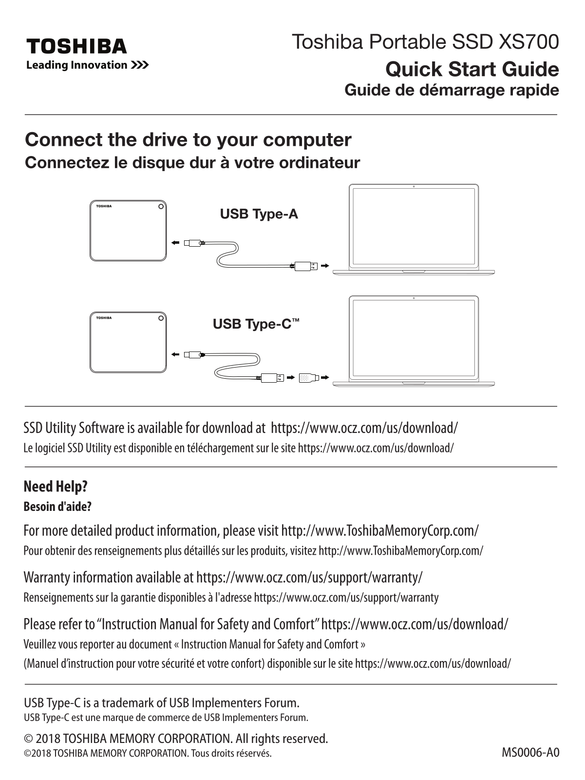 Toshiba XS700-25SAT3-240G operation manual