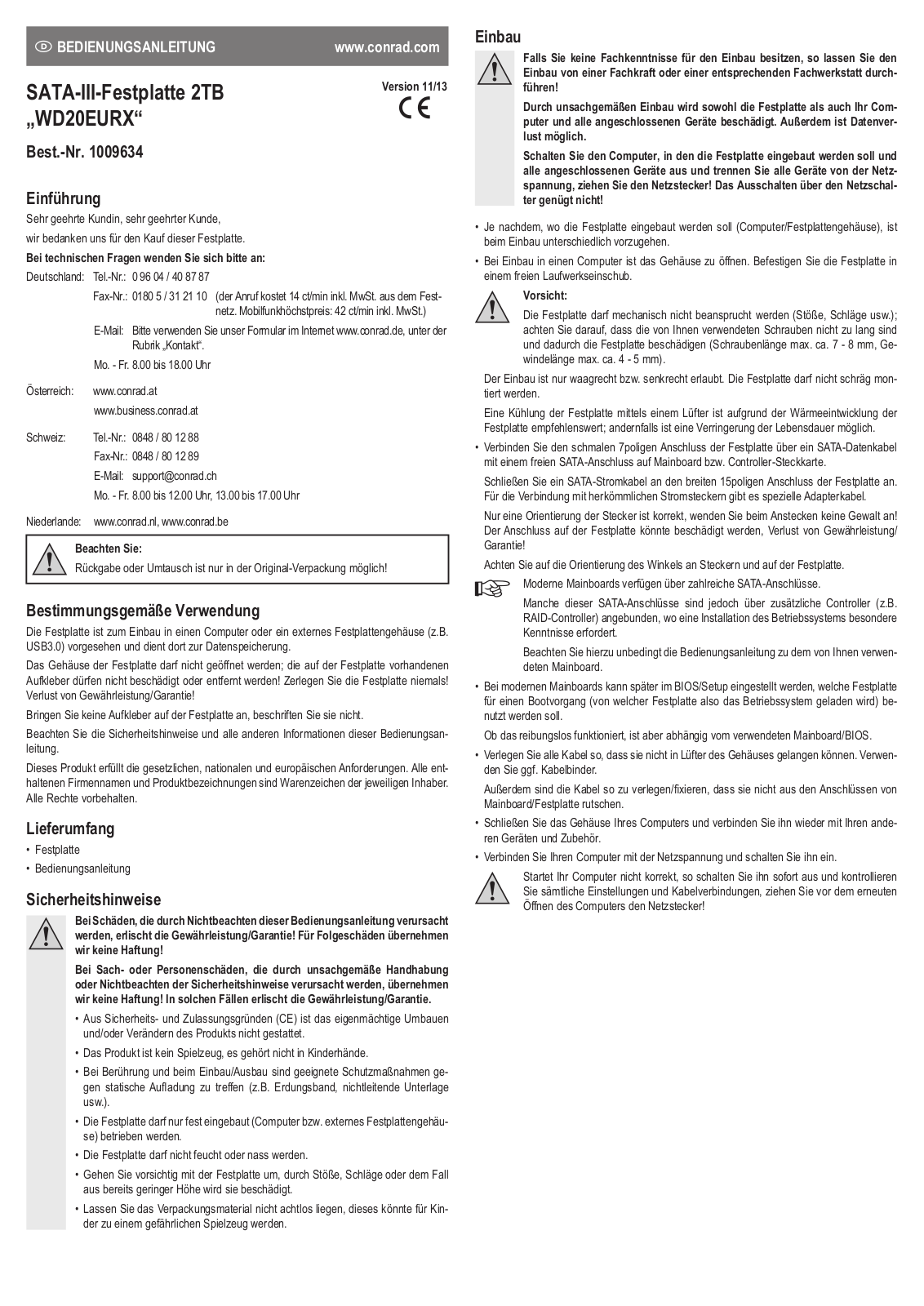 WD WD20EURX User guide