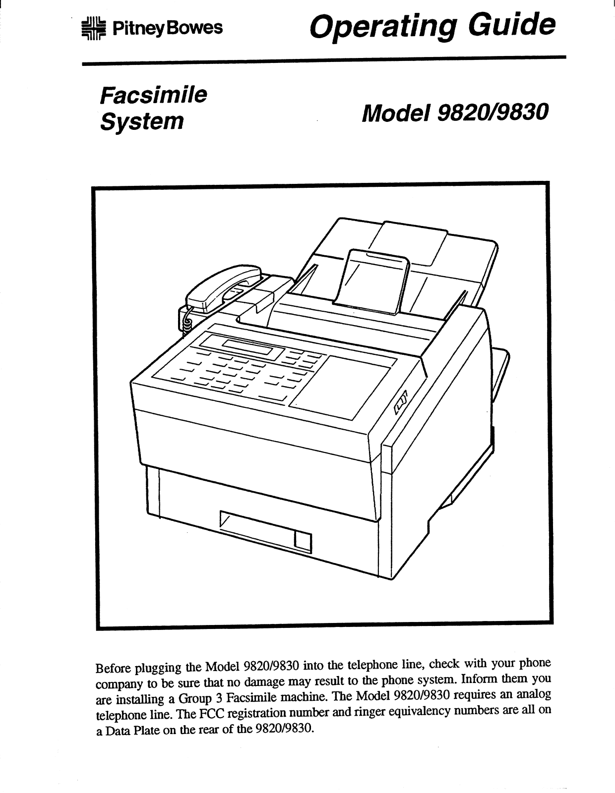 Pitney Bowes 9800 Operating Guide