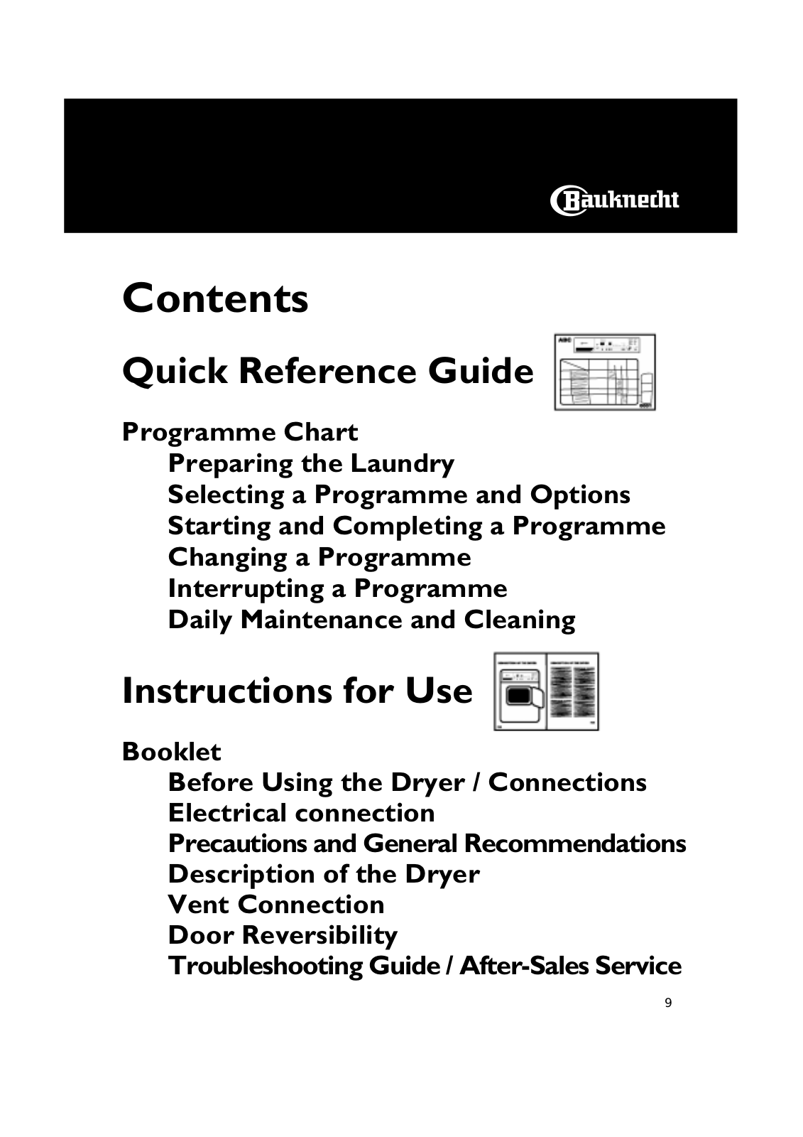 Whirlpool TRA EXCELLENCE, TRAK 6450/1, TRAK 6450, TRAS 6120/1, TRAS 6120 Quick reference guide