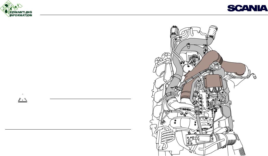 Scania Removing the right-h, cylinder head bank Service Manual