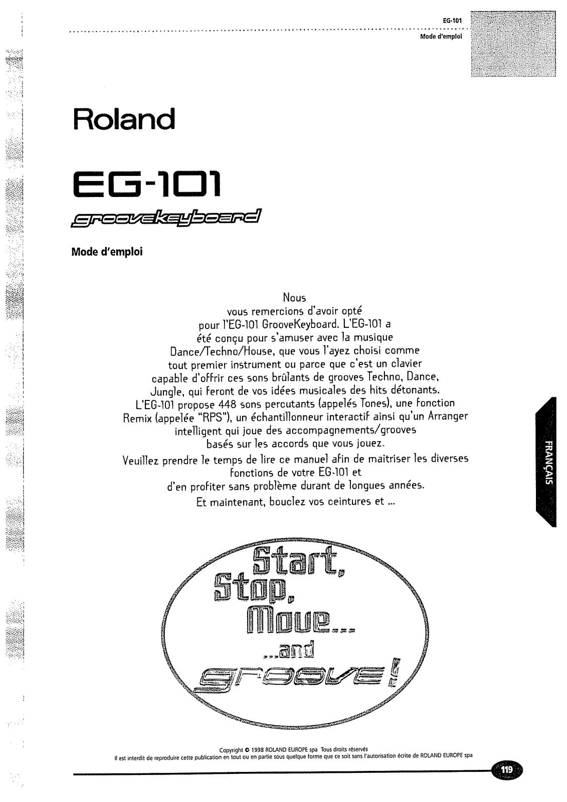 Roland EG-101 User Manual