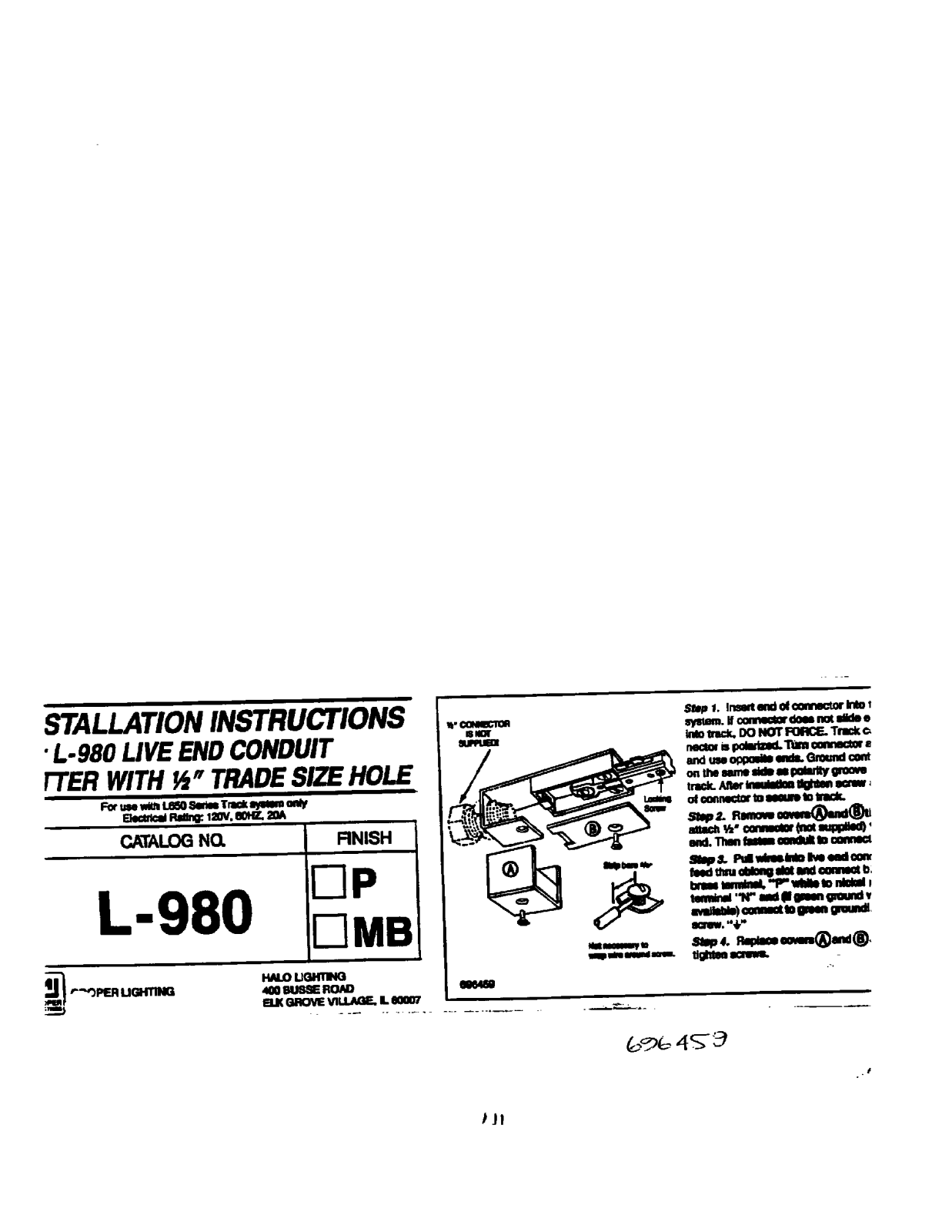 HALO L-980 Installation Manual