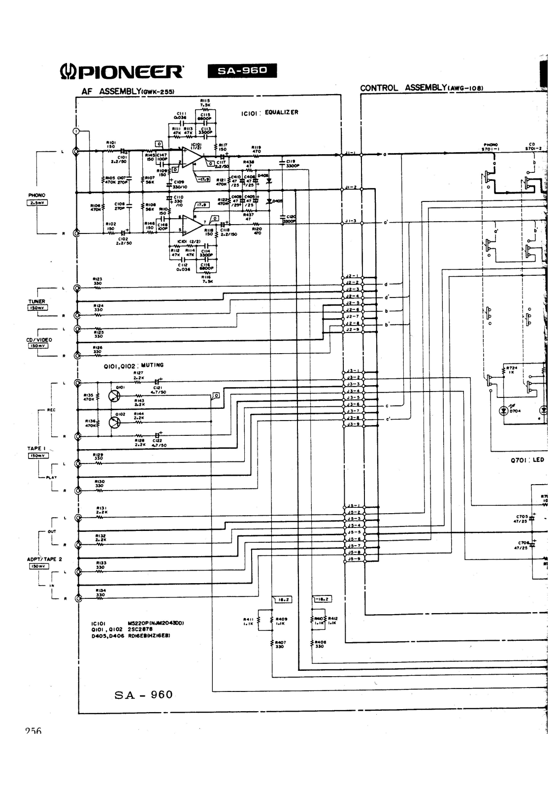 Pioneer SA-960 Schematic