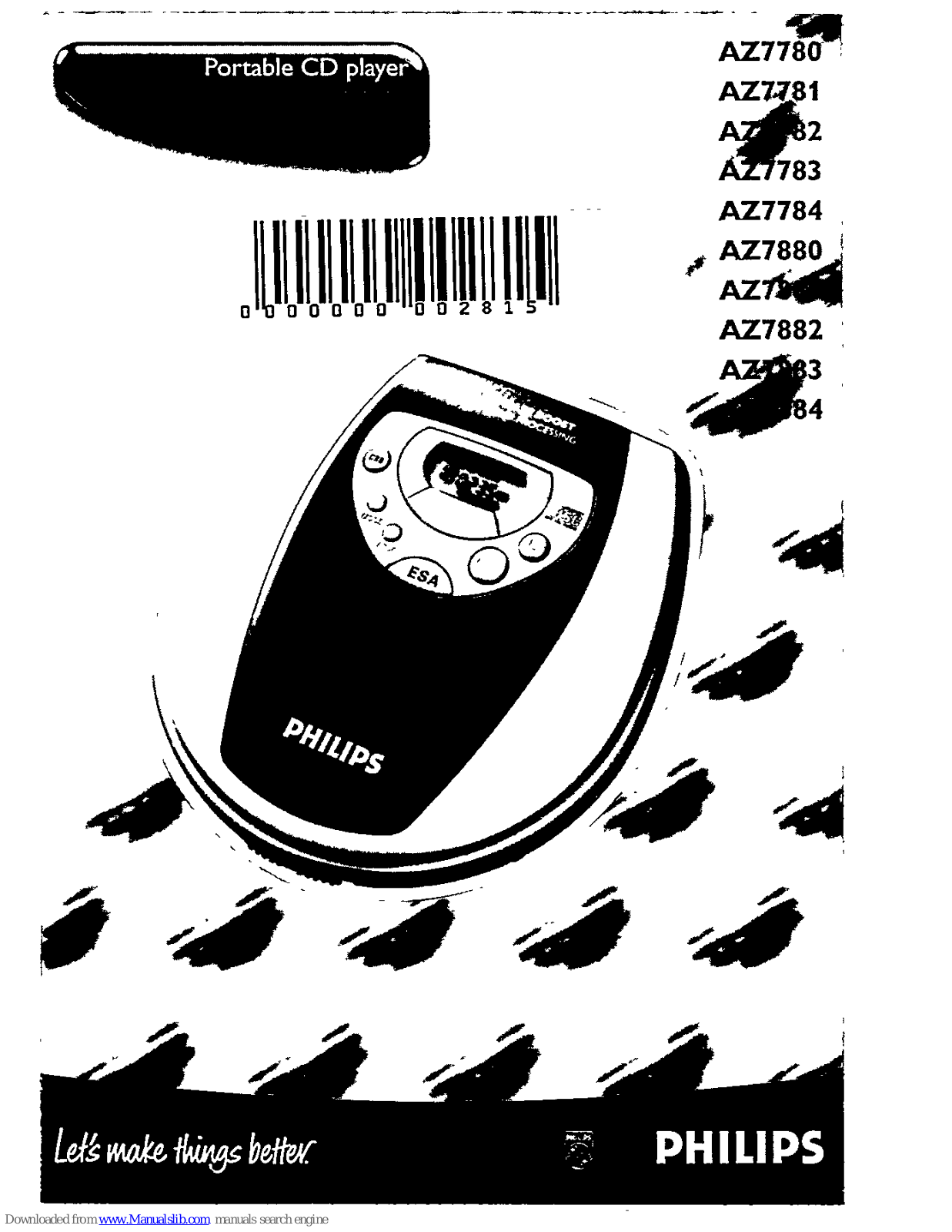 Philips AZ 7881, AZ 7880, AZ 7882, AZ 7883, AZ 7884 User Manual