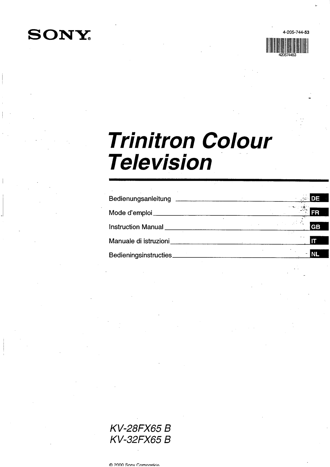 SONY KV-28FX65 B, KV-32FX65 B User Manual