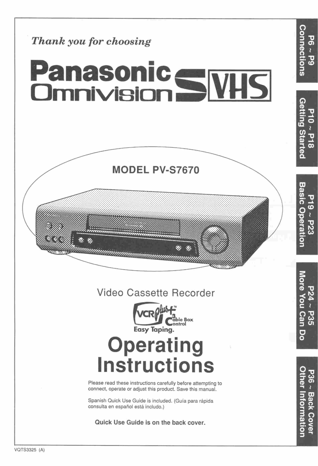 Panasonic PV-S7670 User Manual