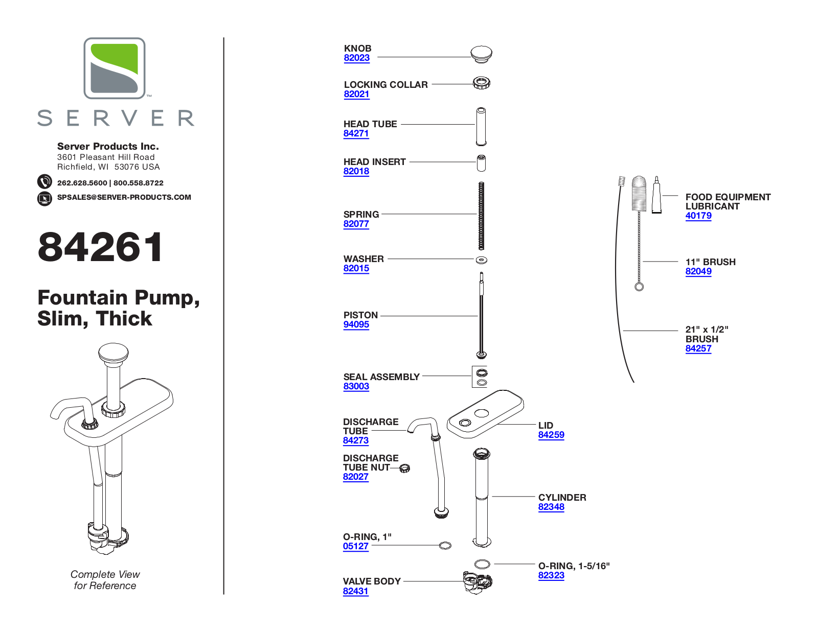 Server 84261 Parts Manual