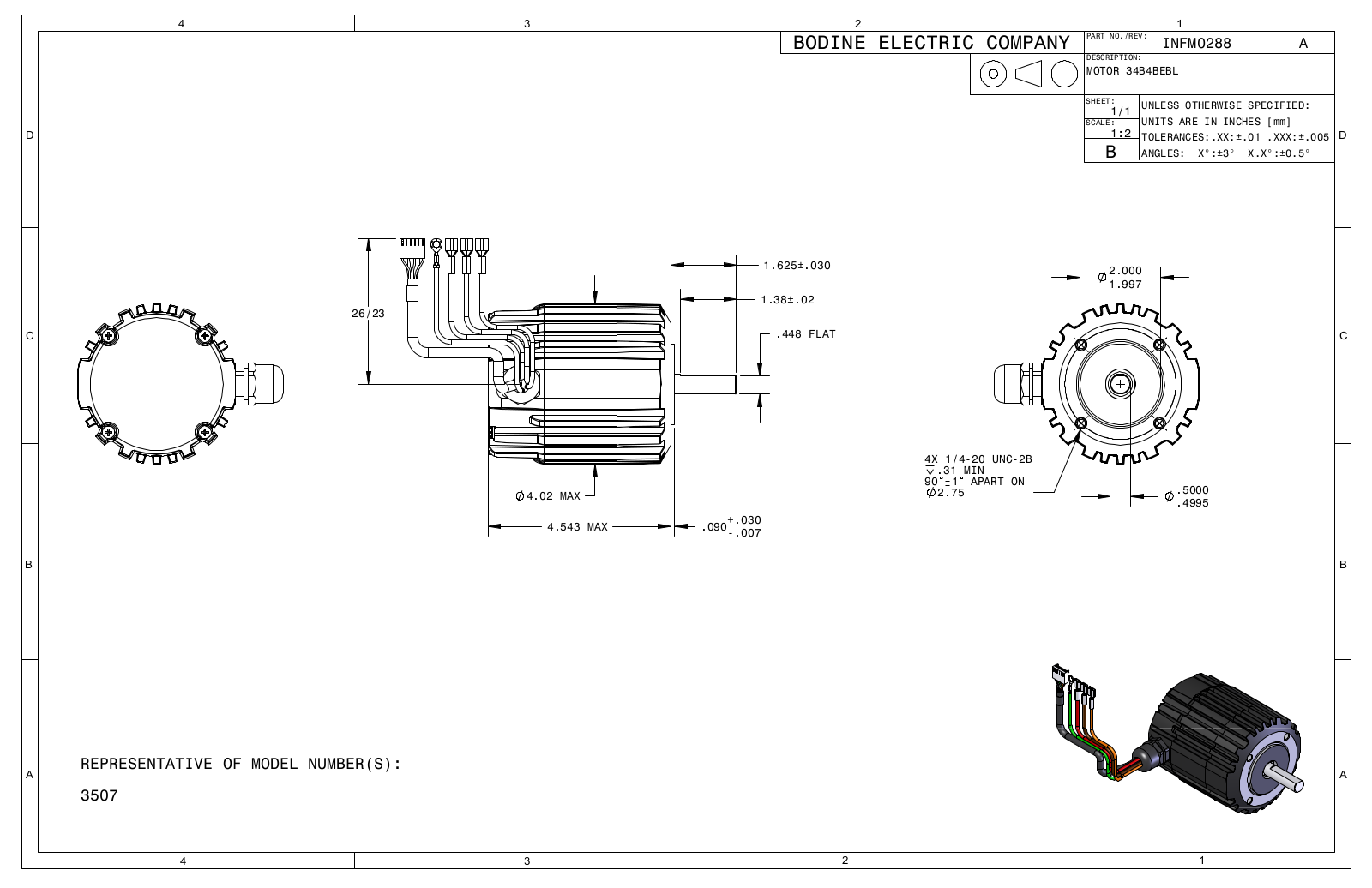 Bodine 3507 Reference Drawing