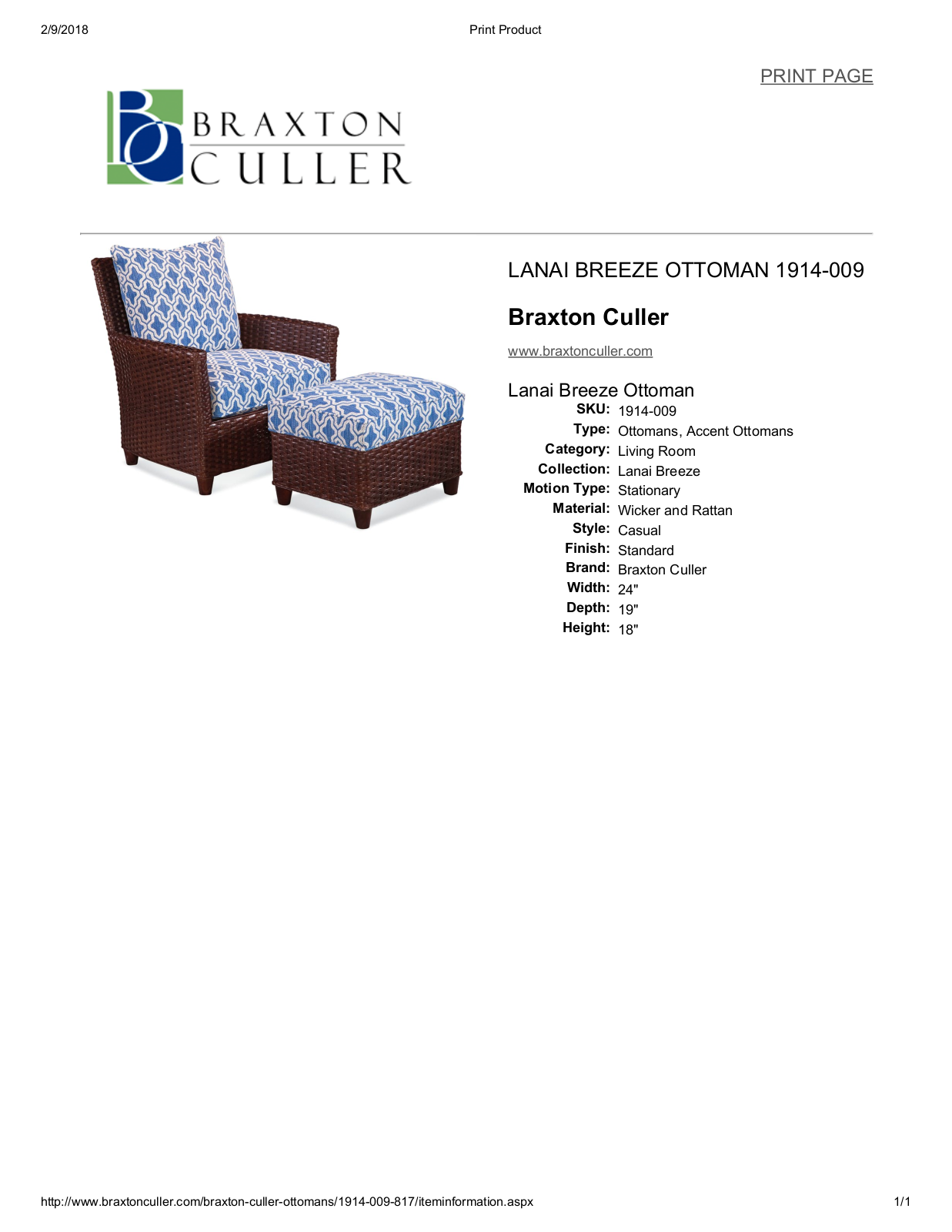 Braxton Culler BXCL1548 Specifications - ManualMachine.com