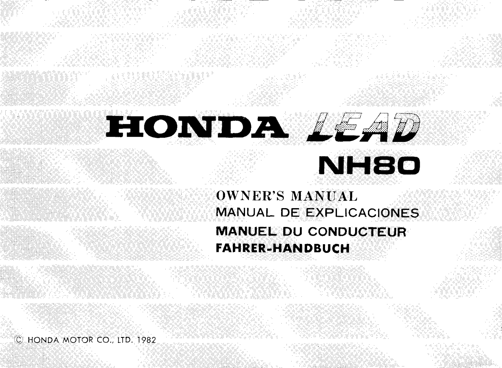 Honda NH80 1982 Owner's Manual