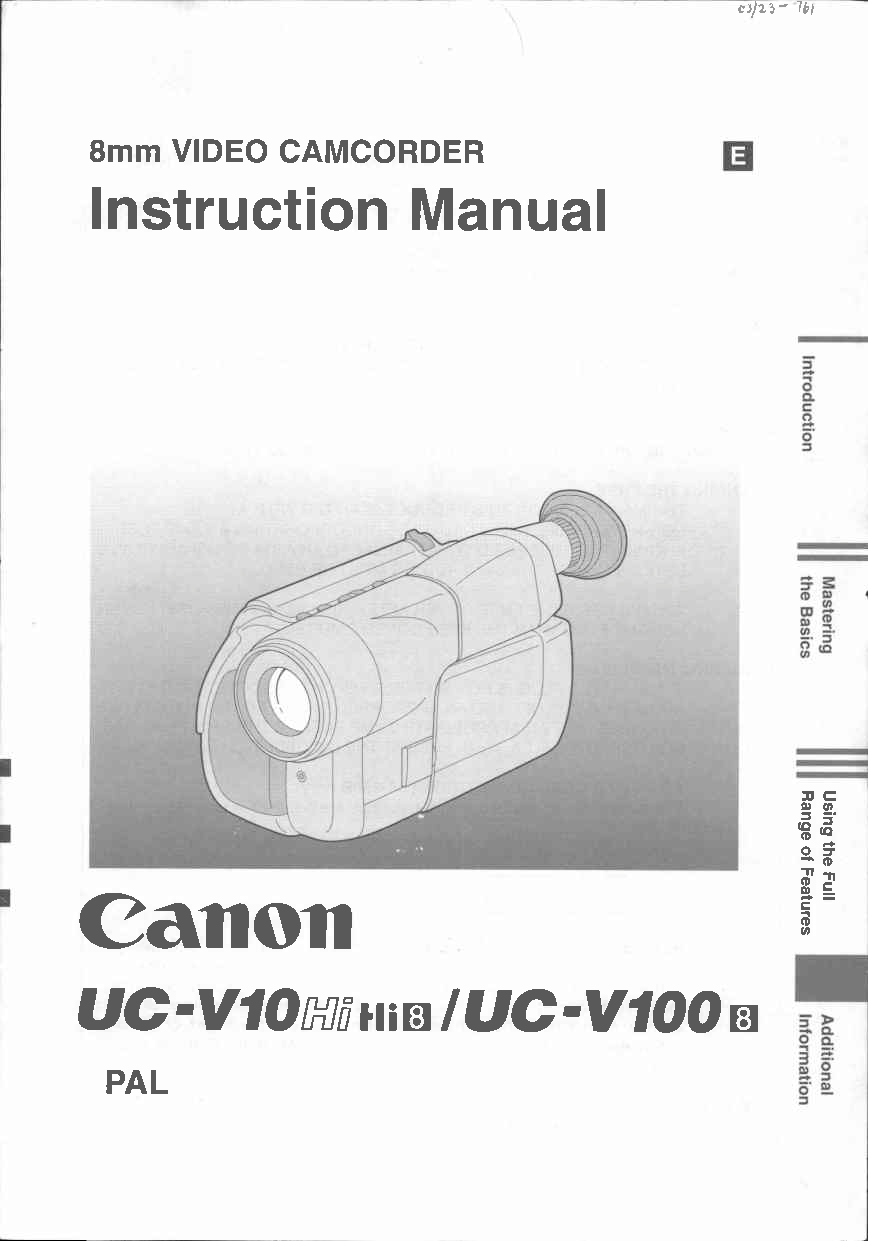 Canon HI8, UC-V10HI, UC-V100 User Manual