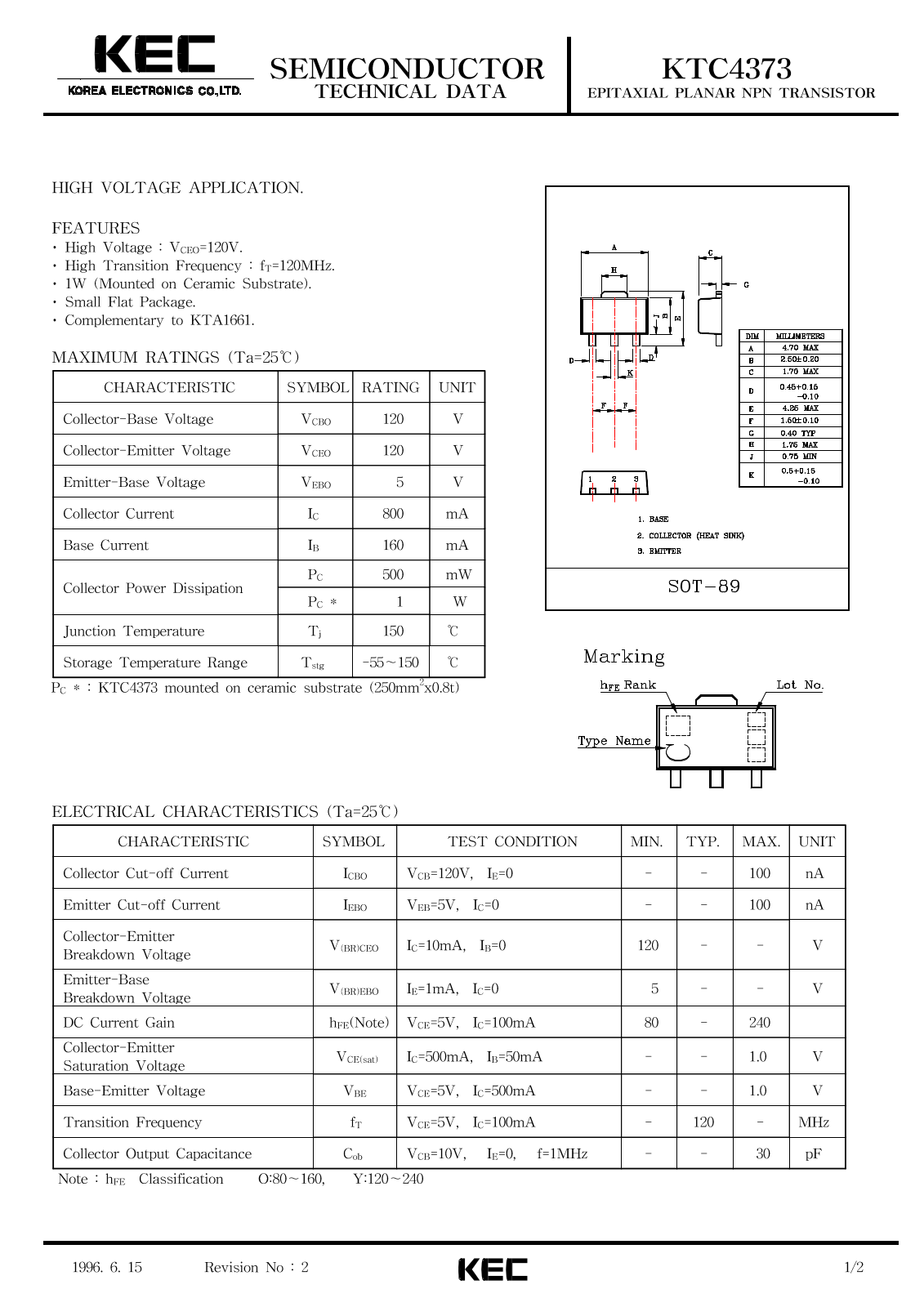 KEC KTC4373 Datasheet