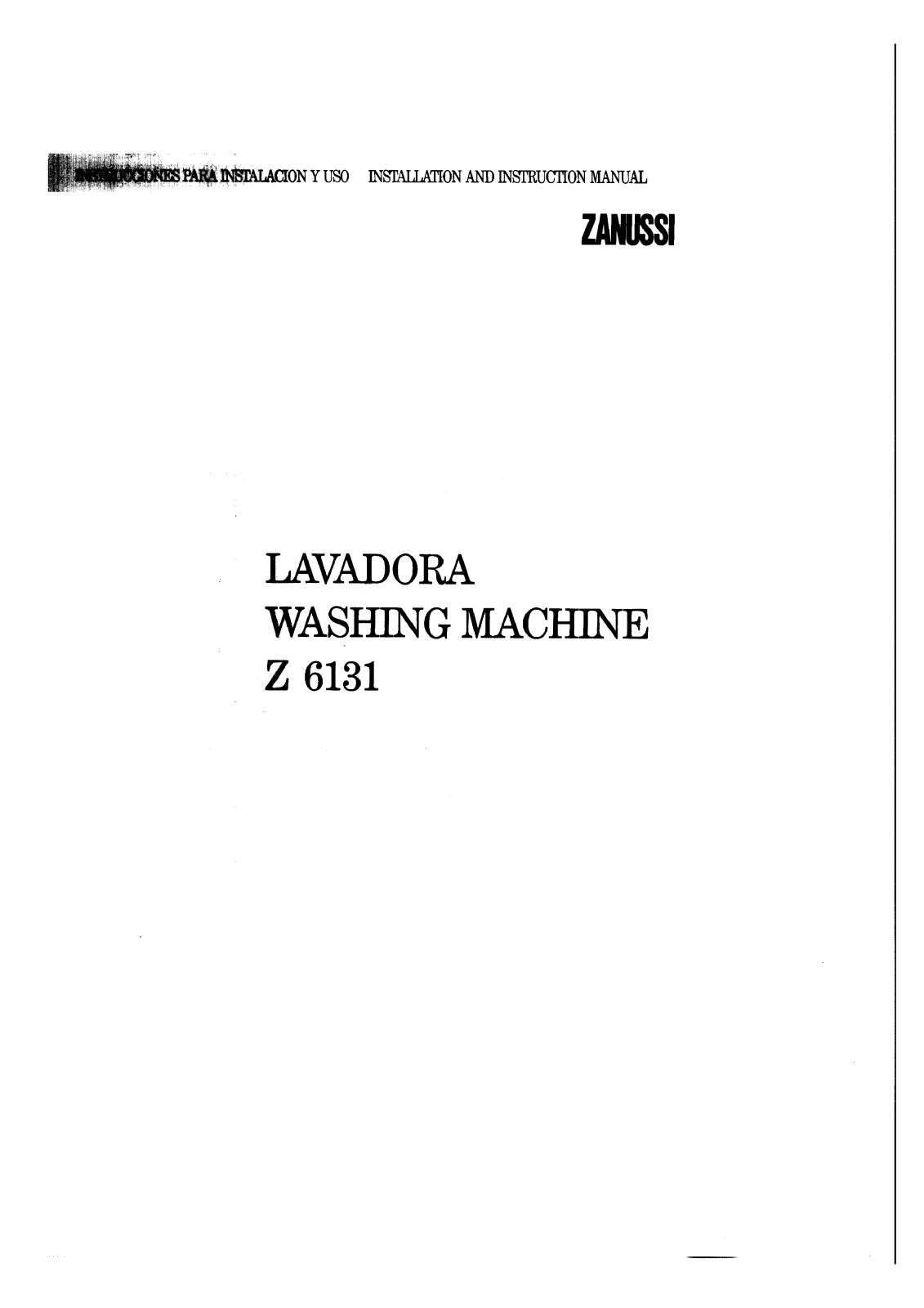 Zanussi Z6131 User Manual