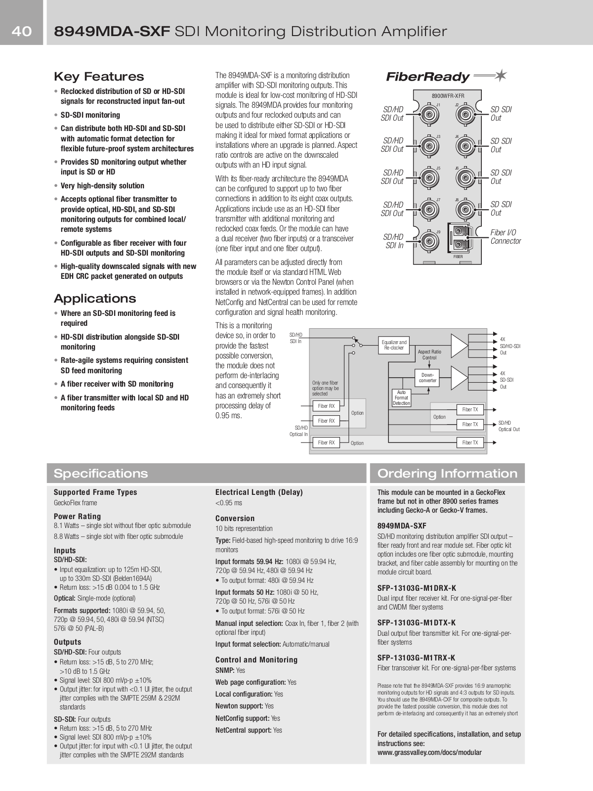 Grass valley 8949MDA-SXF DATASHEET