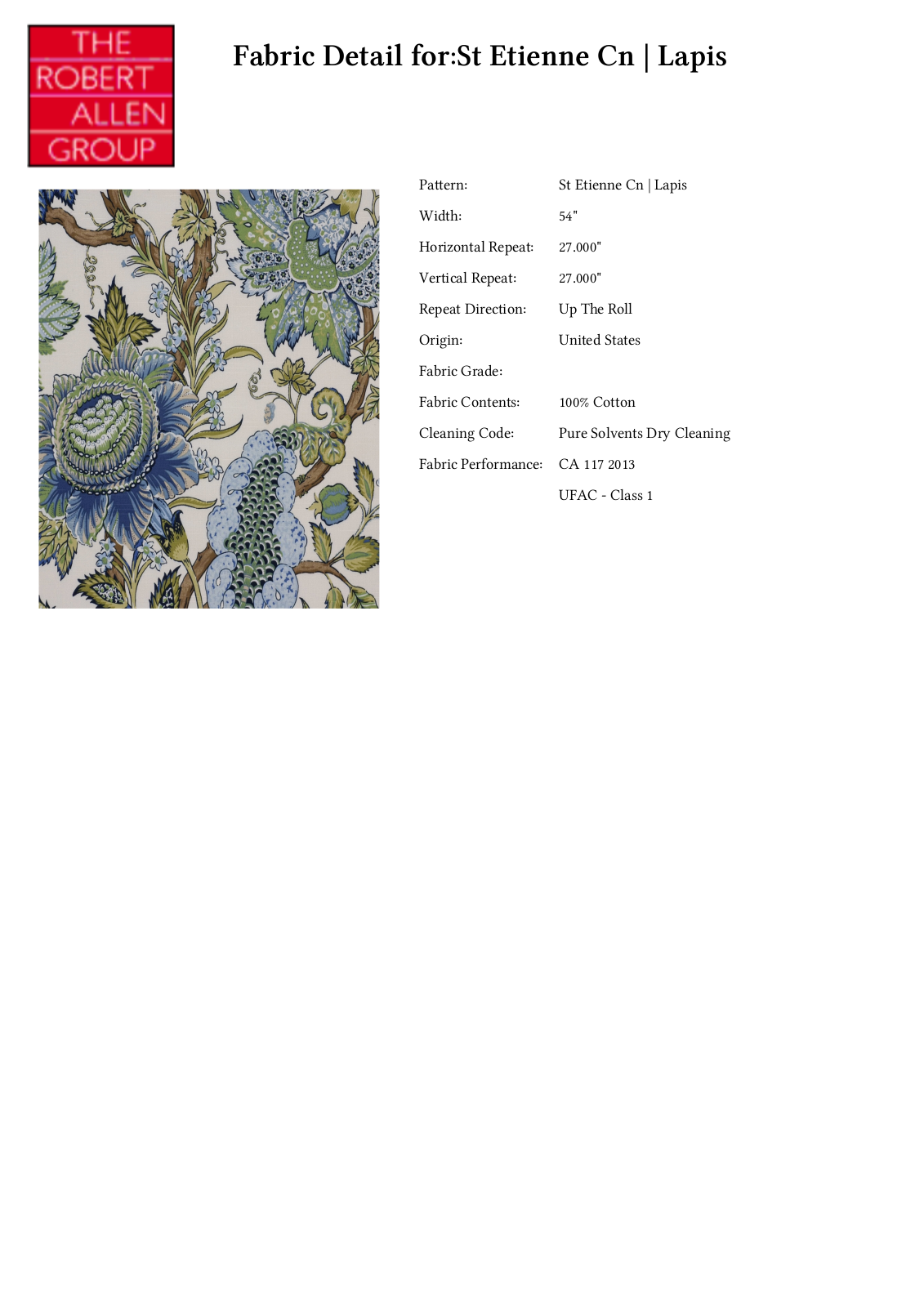 Robert Allen RALF1553 Specifications - ManualMachine.com