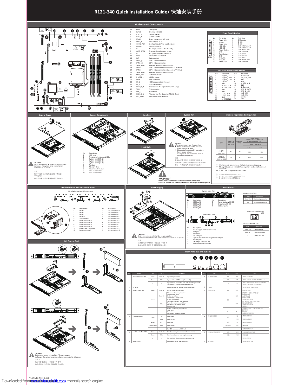 Gigabyte R121-340 Quick Installation Manual