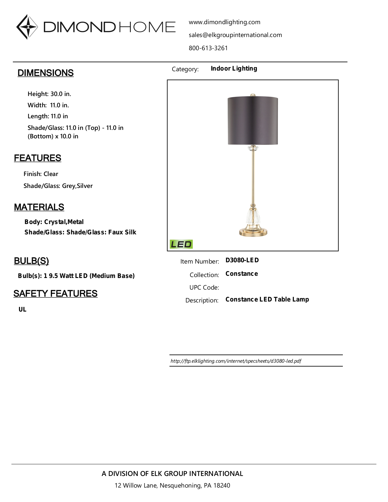 ELK Home D3080LED User Manual