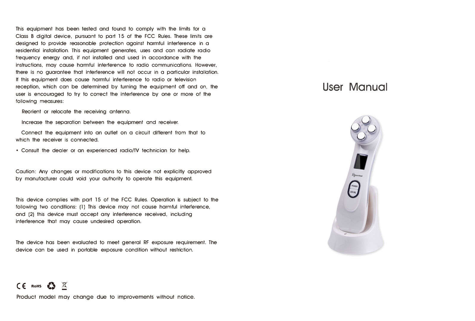 My Beauty Beam Rejuvene User Manual