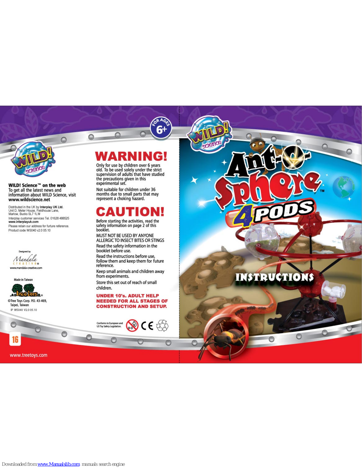 Wild Science Ant-O-Sphere 4 pods Instructions Manual