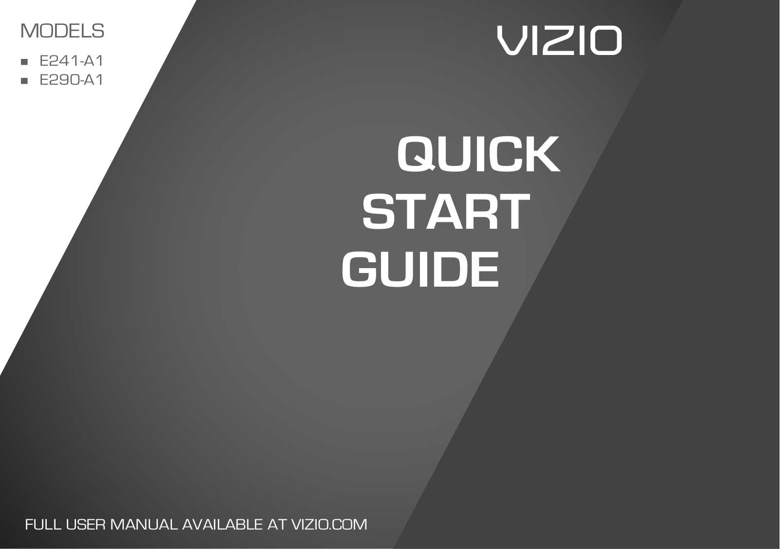 Vizio E241-A1, E290-A1 User Manual