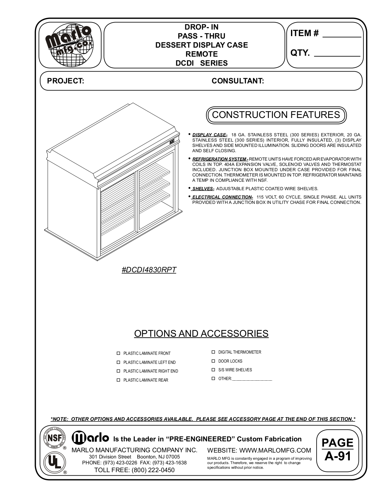 Marlo DCD7230RPT User Manual