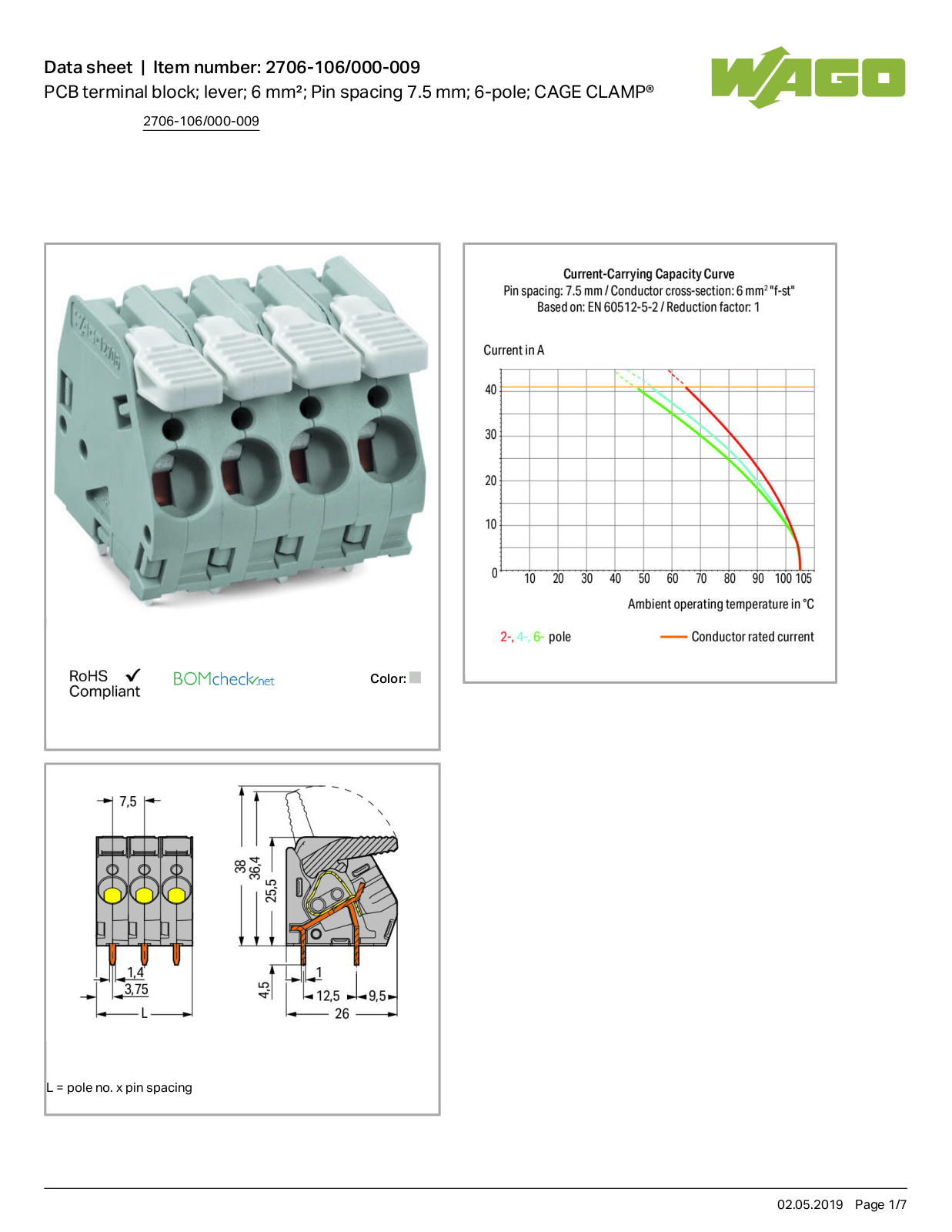 Wago 2706-106/000-009 Data Sheet