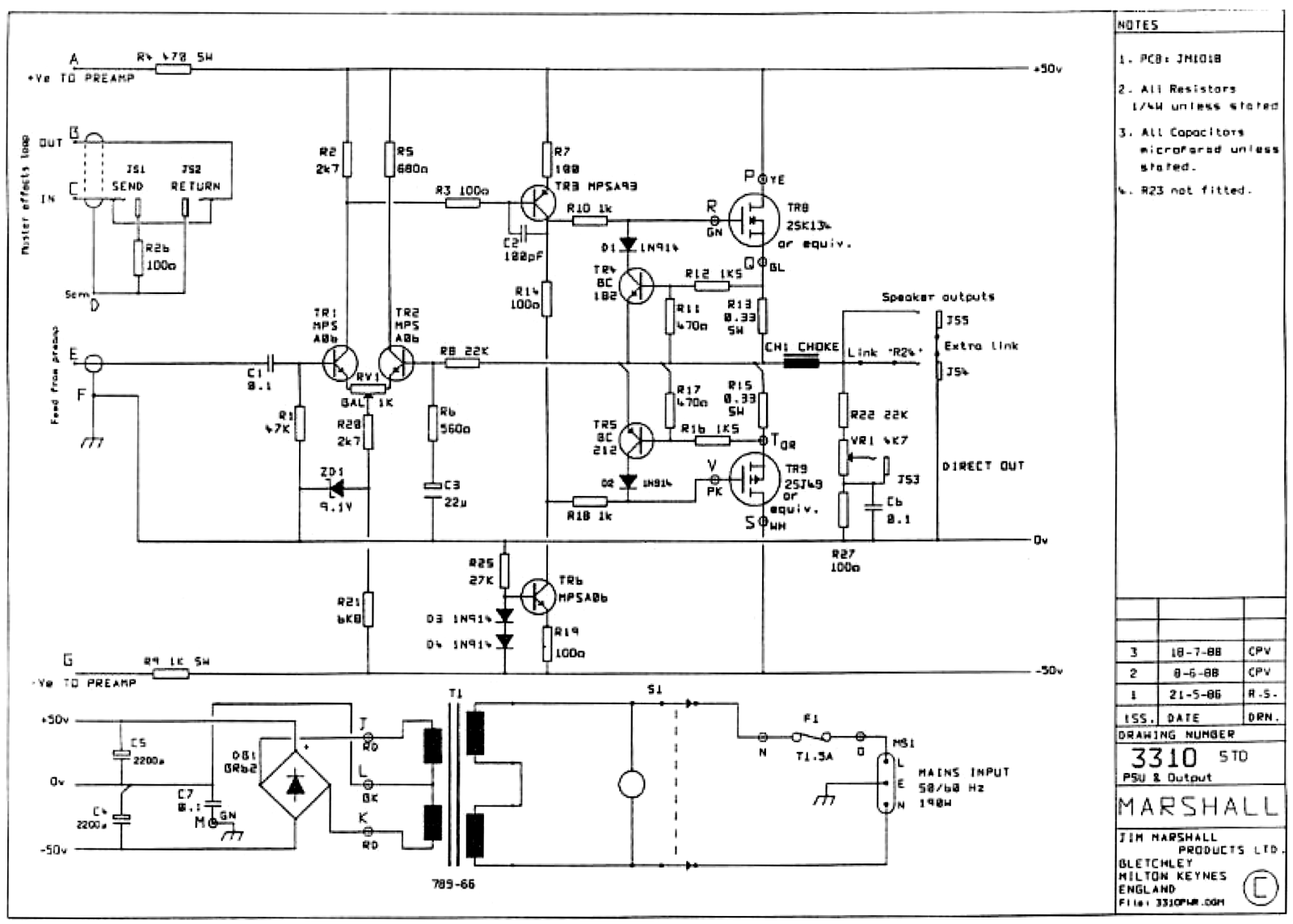 Marshall 3310 Schematic