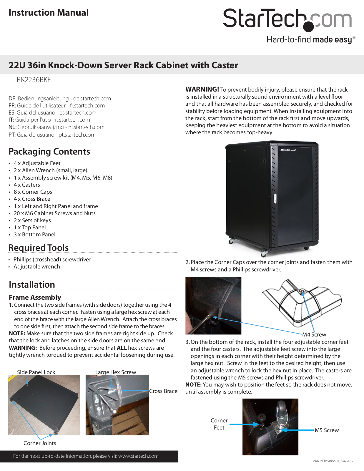 StarTech.com RK2236BKF User Manual