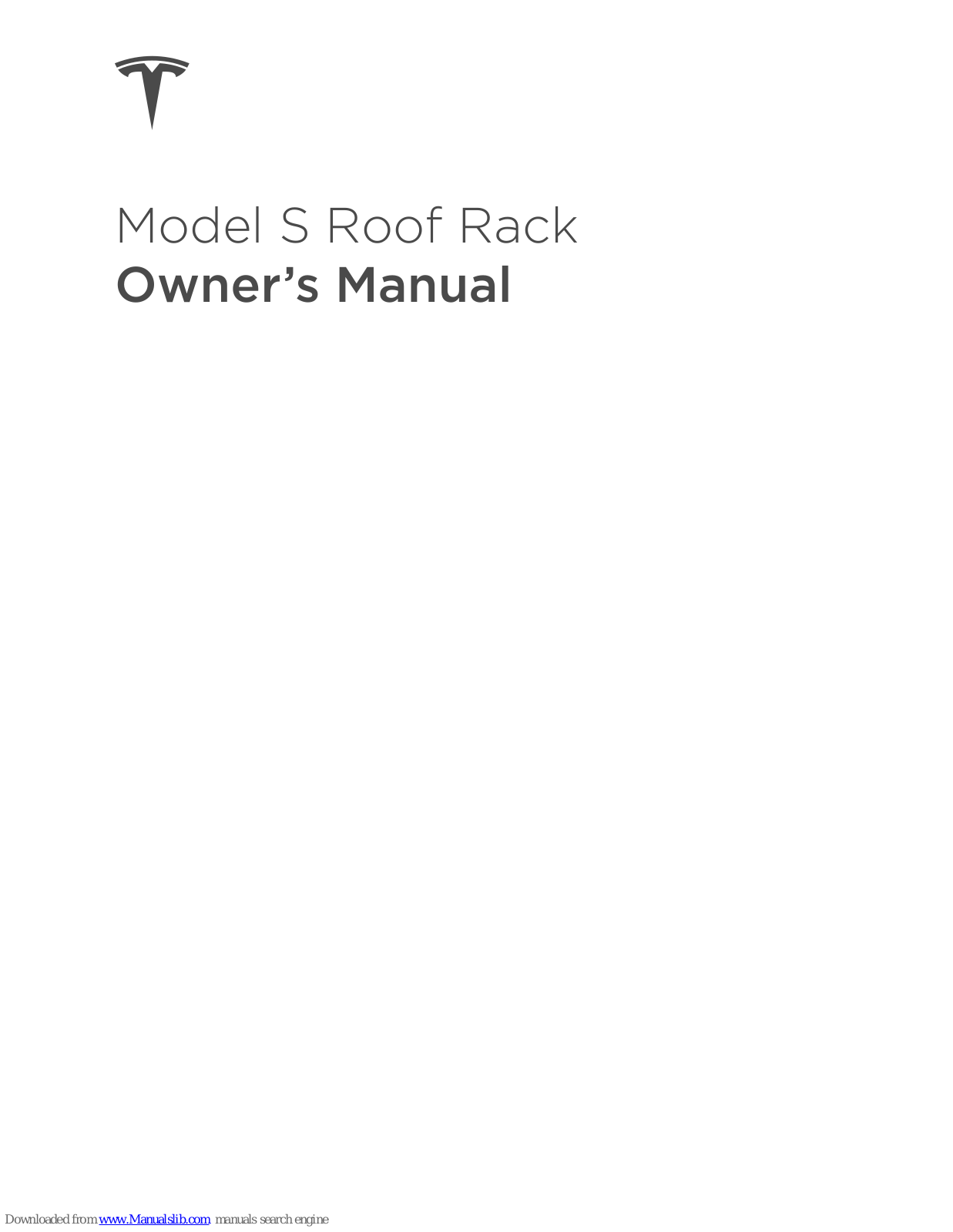 Tesla Model S Roof Rack Owner's Manual - ManualMachine.com