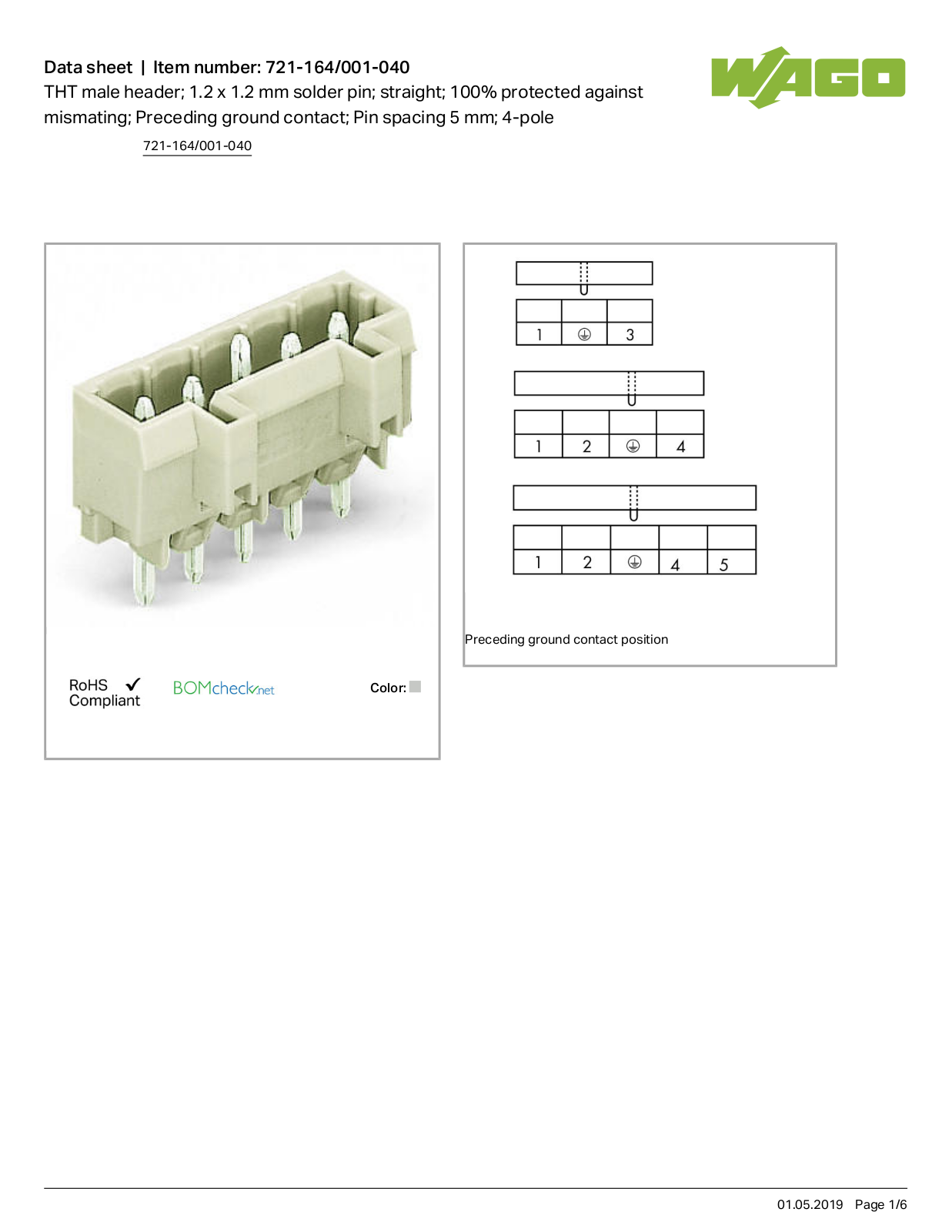 Wago 721-164/001-040 Data Sheet