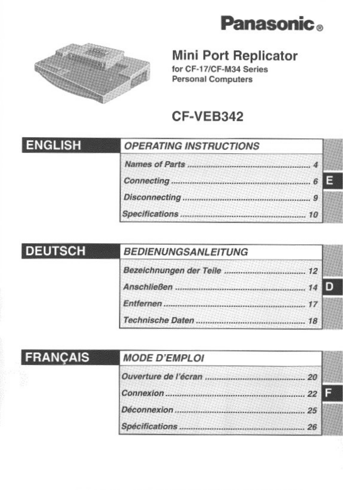 Panasonic CF-VEB342 User Manual