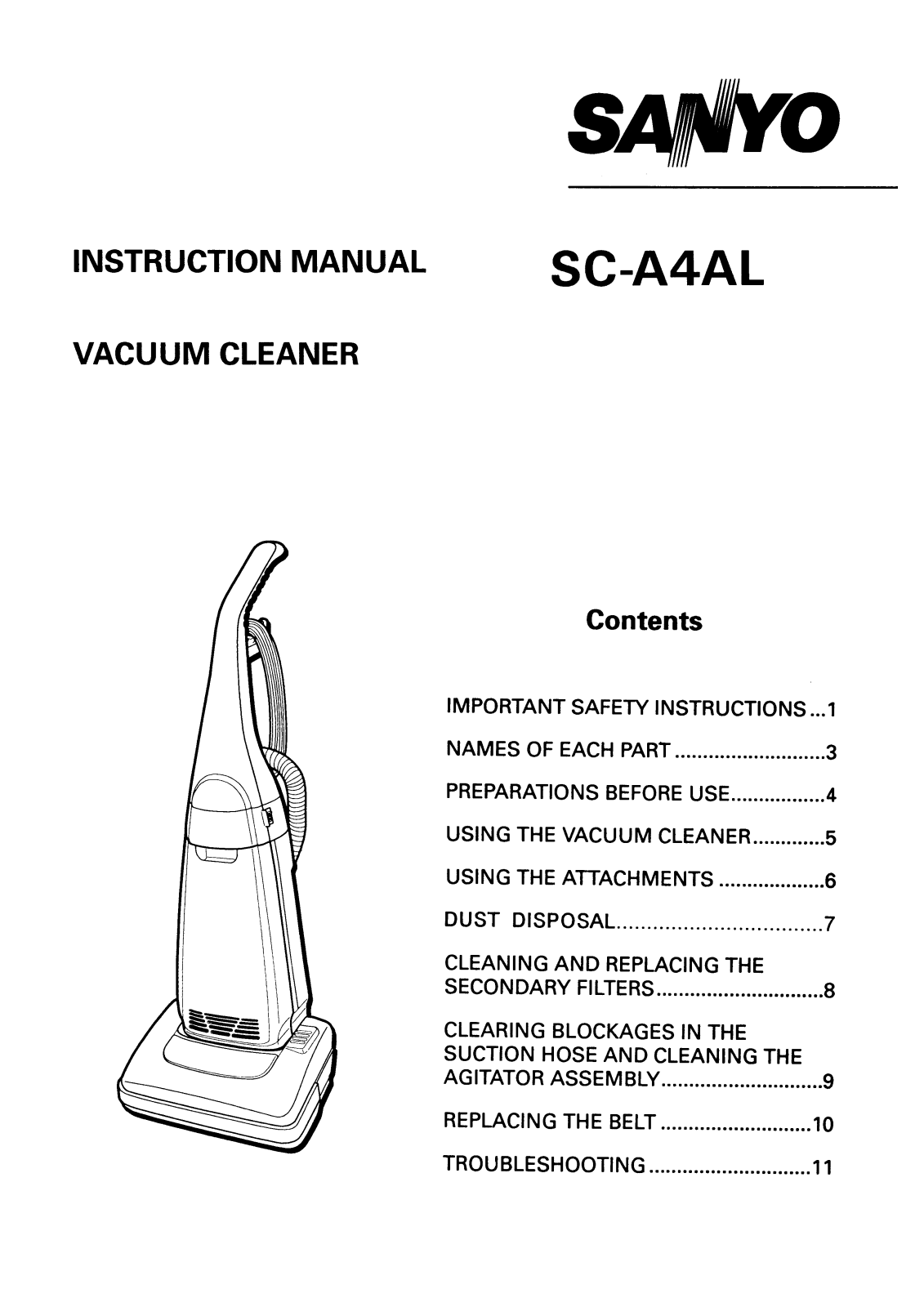 Sanyo SC-A4AL Instruction Manual