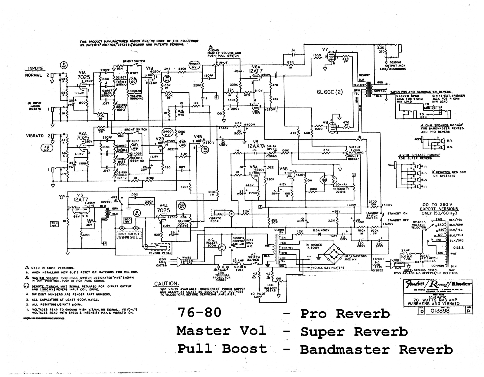 Fender cbs 70w schematic