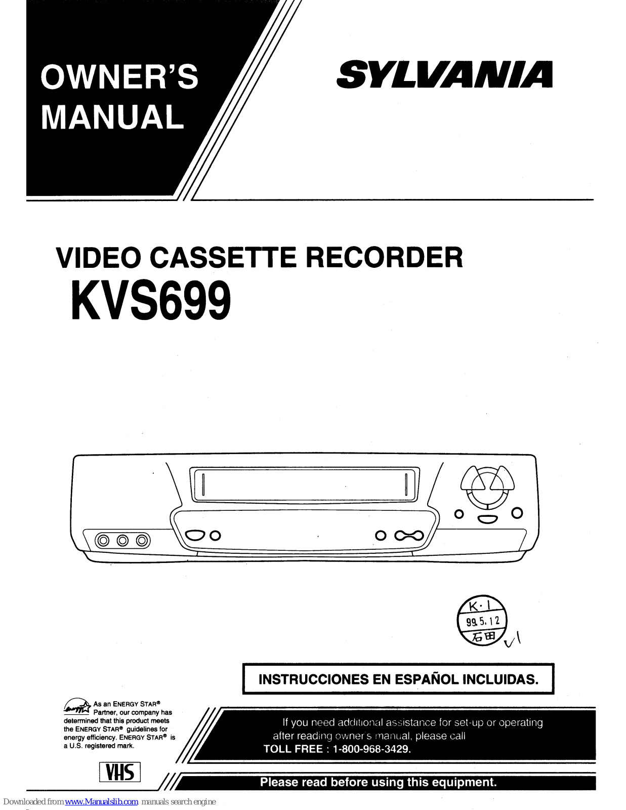 Sylvania KVS699 Owner's Manual