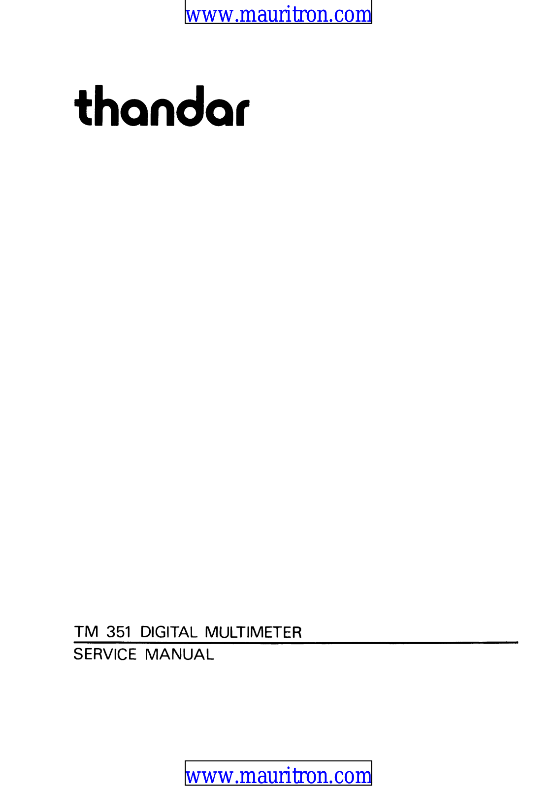 Thandar TM 351 Service Manual