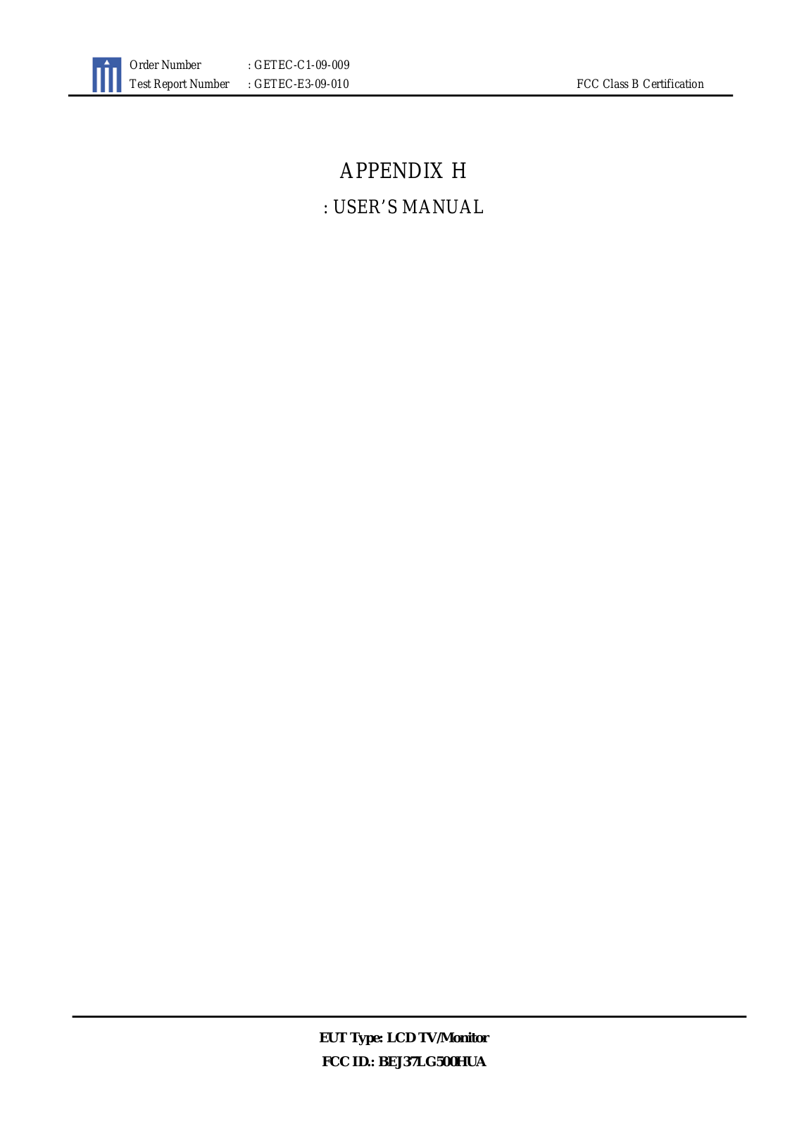 LG 37LG500HUA Users manual