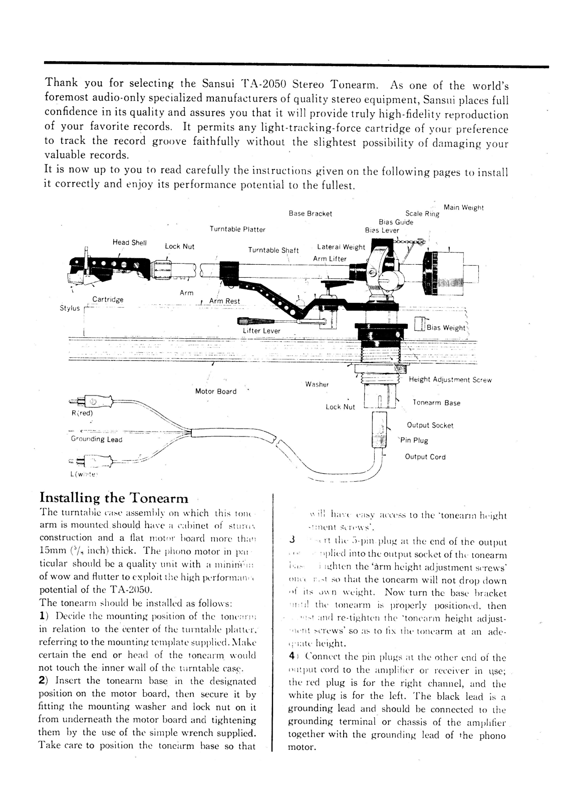 Sansui TA-2050 Owners Manual