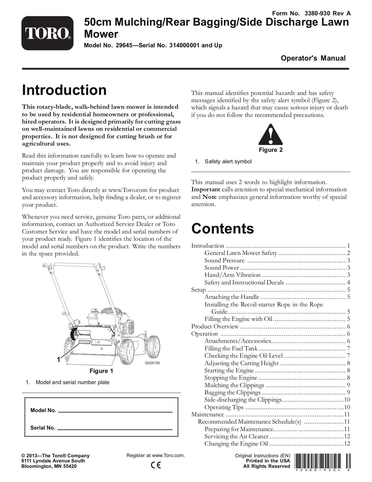 Toro 29645 Operator's Manual