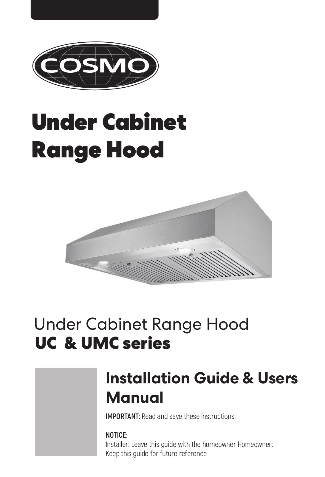 Cosmo UC 36, UMC 36, UC, UMC User Manual