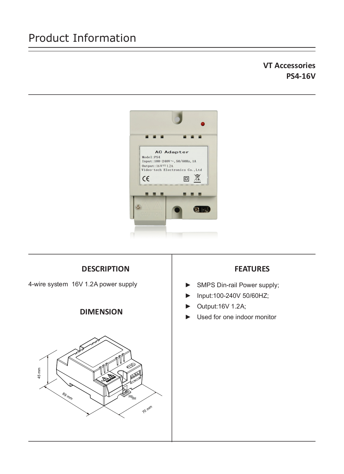 V-Tech PS4-16V User Manual