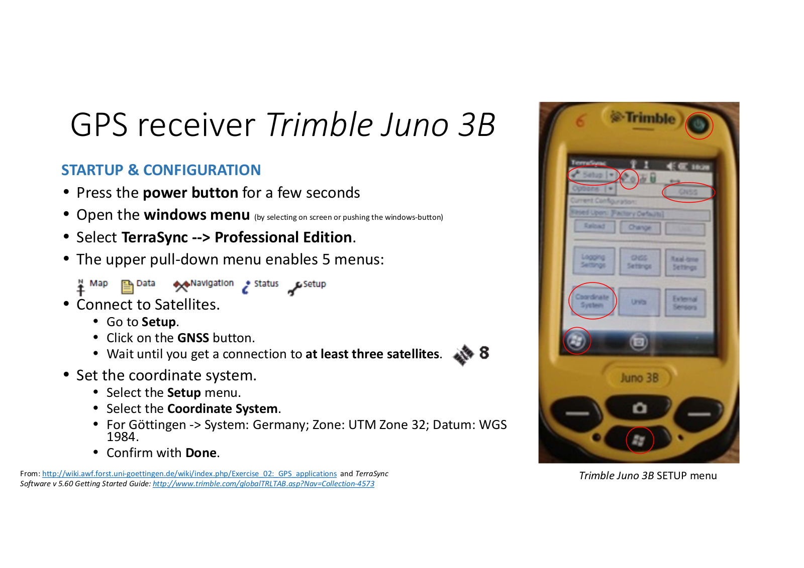 Trimble Juno 3B Getting Started Manual