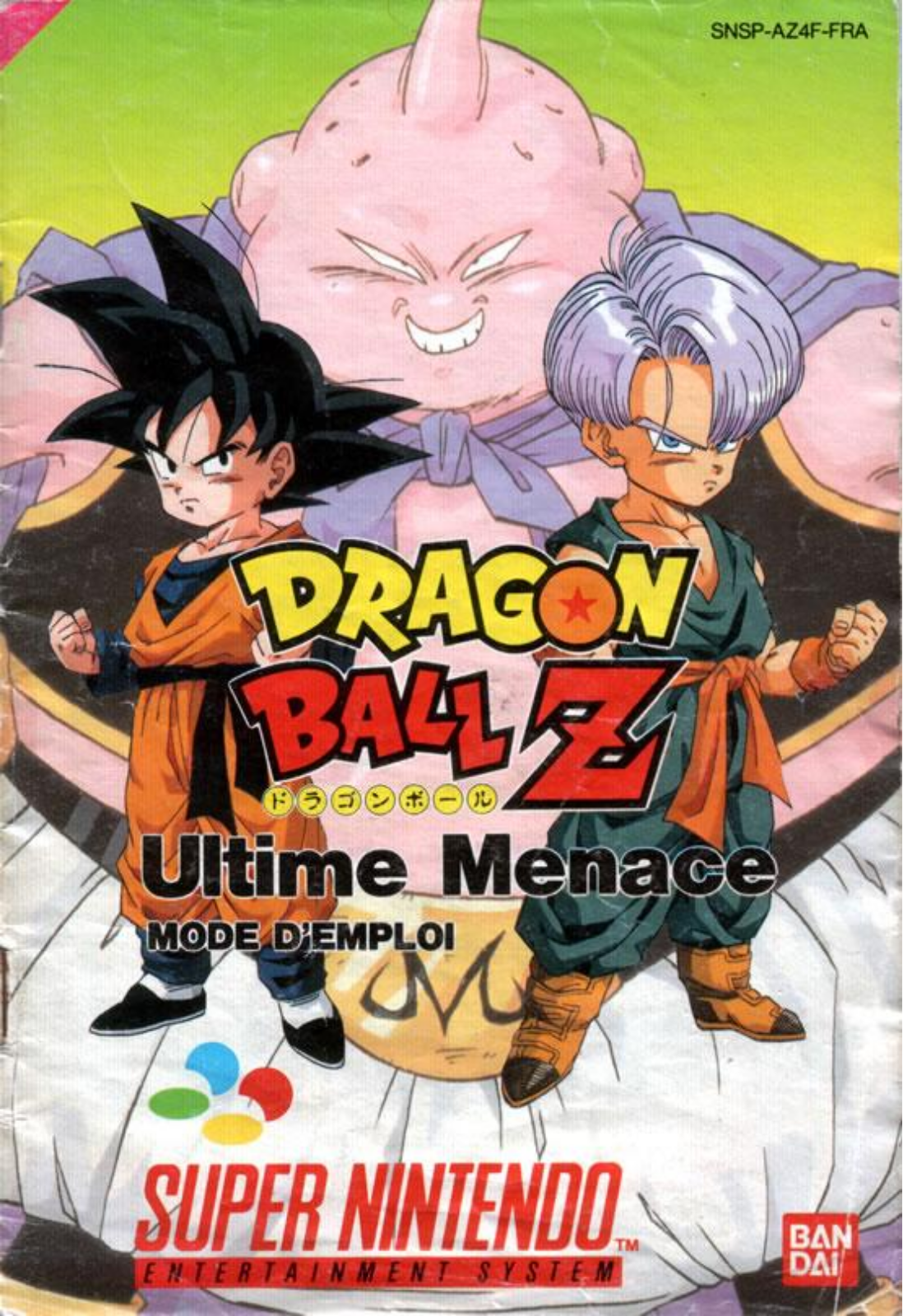 Dragon Ball Z Super Nintendo Instruction Manual