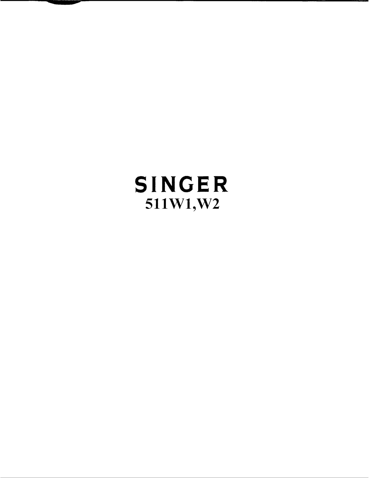 SINGER 511W1, 511W2 Parts List