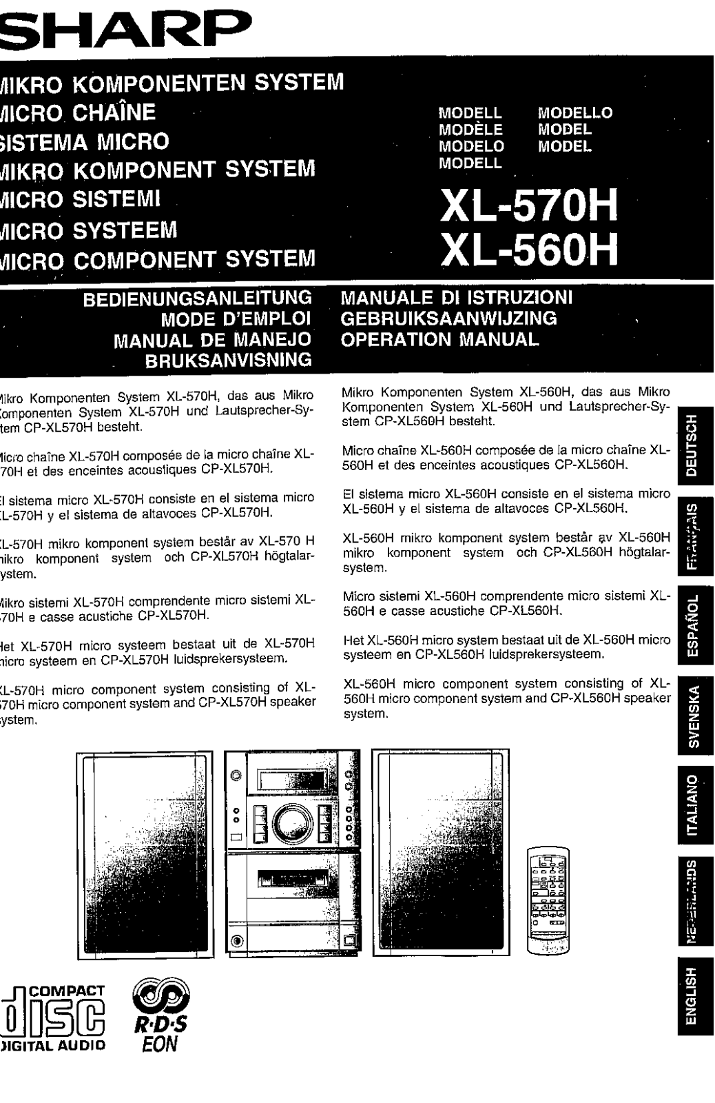 Sharp XL-560H, XL-570H User Manual