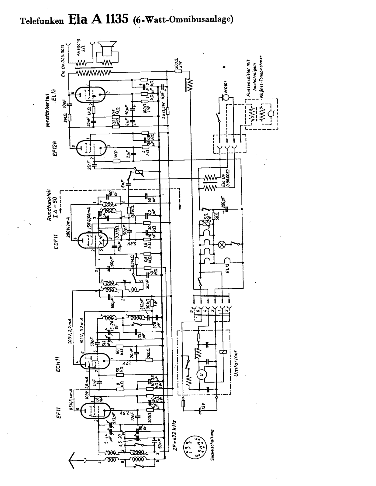 Telefunken Ela A 1135 Cirquit Diagram