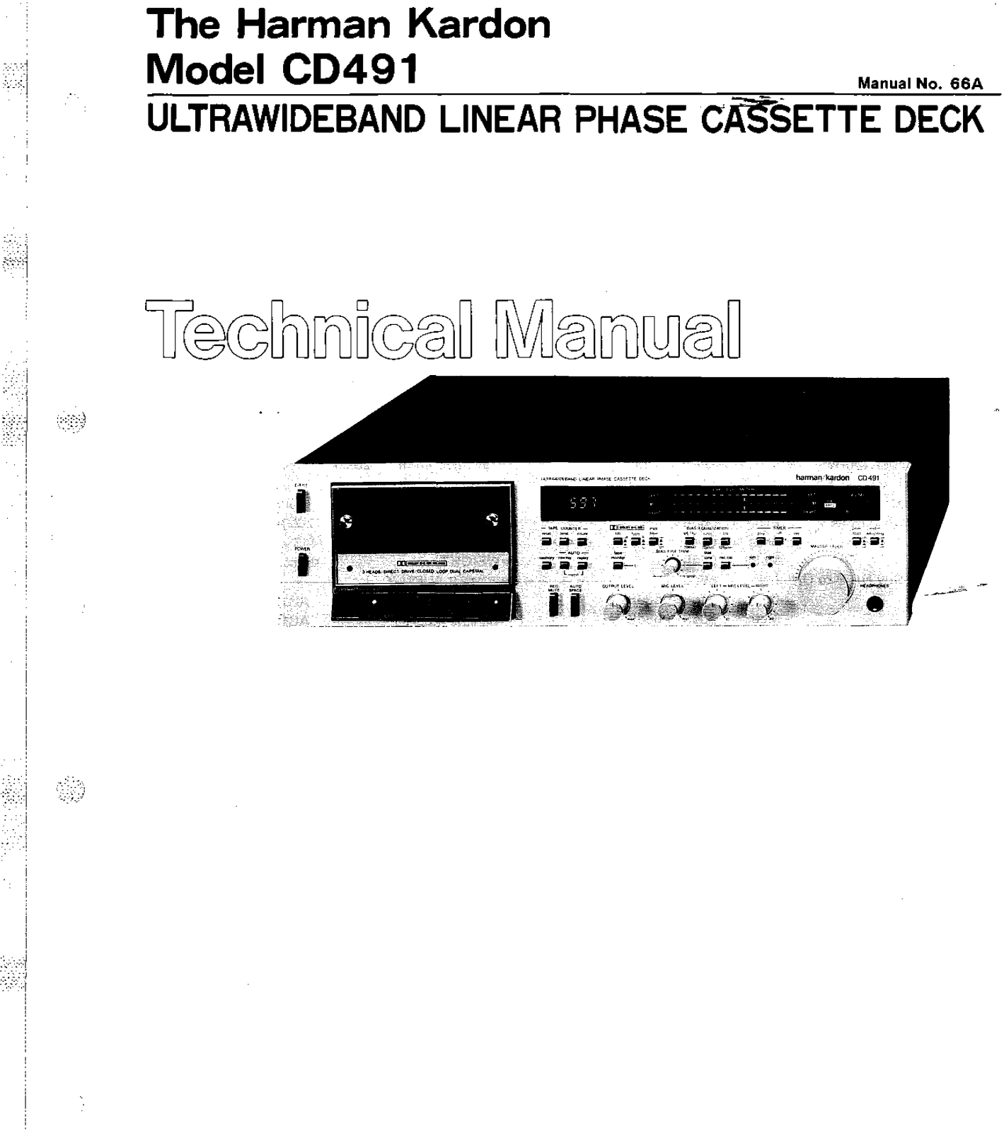 Harman Kardon CD491 Technical Manual